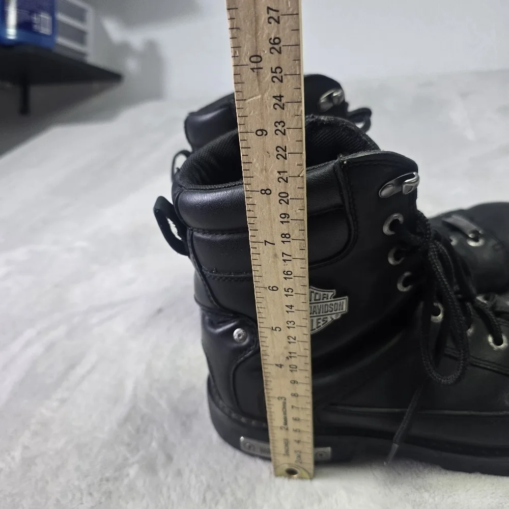 Harley-Davidson Boots Abercorn Sz 11W Leather Biker Motorcycle Side Zipper Black